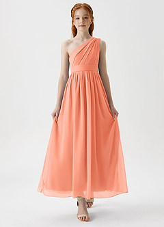 Azazie Anissa Junior Sunset A-Line Pleated Chiffon Dress image5
