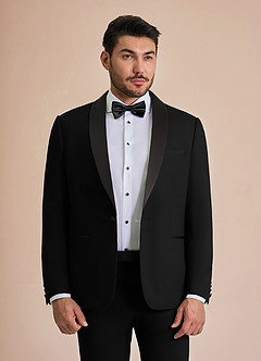 front Winston Schwarz Smokingjacke mit Schalkragen