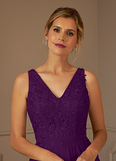 Azazie Joules Mère de la mariée Robes Robe Trapèze en Mousseline de soie Paillettes Grain De Raisin image6