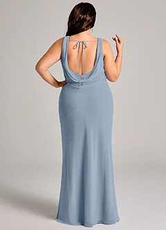Azazie Rylina Bridesmaid Dresses Dusty Blue Mermaid Pleated Chiffon Dress image11