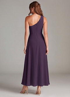 Azazie Brooke Bridesmaid Dresses Plum A-Line One Shoulder Chiffon Dress image5