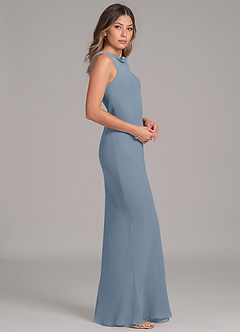 Azazie Allettie At-home Try On Dresses Burgundy Mermaid Chiffon Dress image7