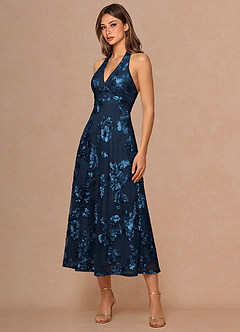 Josee Navy Midi Dress image5