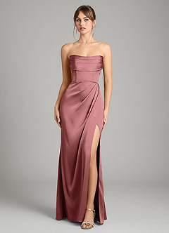 Azazie Johana Vestidos de damas de honor Vestido de Amatista de Satén Elástico de Corte Sirena Convertible con Vestidos sin tirantes image9