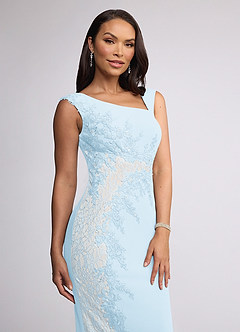 Azazie Juliane Mother of the Bride Dresses Sky Blue Mermaid Sequins Lace Dress image3
