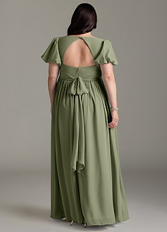 Azazie Madisynn Maternity Bridesmaid Dresses Bow Chiffon Floor-Length Dress image6