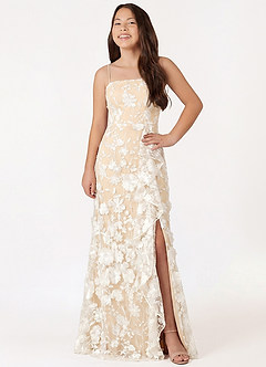 front Azazie Liana Junior Formal Dress