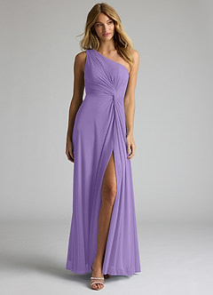 Azazie Brooke Bridesmaid Dresses Tahiti A-Line One Shoulder Mesh Dress image4