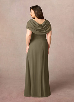 Azazie Mary vestidos de madre de la novia Vestido de Verde Sauce de Gasa de Corte En A con Corte Lateral image8