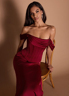 Vestido Rojo Rubí Largo Reese image12