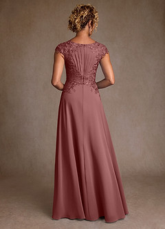 Azazie Christi Abiti per la Madre della Sposa Abito A-Line in Chiffon Pizzo Rosa Del Deserto image2