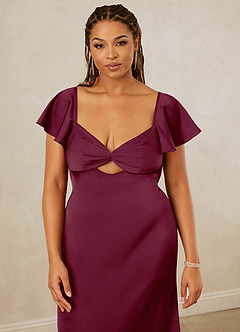 Christian Siriano Bridal for Azazie 1005 Bridesmaid Dresses Mulberry Sheath Sweetheart Neckline Stretch Satin Dress image14