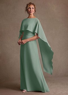 Azazie Marilla Mère de la mariée Robes Robe Trapèze en Mousseline de soie Plissée Sauge D'argent image5