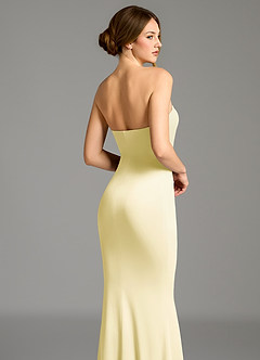 Azazie Shaniya Bridesmaid Dresses Lemon Sorbet Mermaid Strapless Premium Stretch Jersey Dress image7