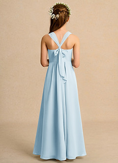 Azazie Tater Girls Formal 플라워 걸 드레스 A라인 주름진 쉬폰 플로어 길이 드레스 image2