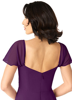 Azazie Tancie Bridesmaid Dresses Grape A-Line Off the Shoulder Chiffon Convertible Dress image5