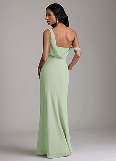 Azazie Madelyn Bridesmaid Dresses Dusty Sage Mermaid One Shoulder Chiffon Convertible Dress image2