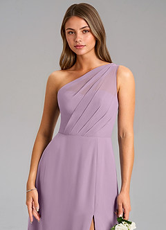 Azazie Phaedra Bridesmaid Dresses Wisteria A-Line One Shoulder Chiffon Dress image8