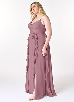 Azazie Peyton Bridesmaid Dresses Vintage Mauve A-Line Ruched Chiffon Dress image9