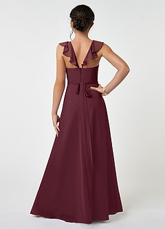 Azazie Emily Junior Cabernet A-Line Ruched Chiffon Dress image2