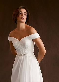 Azazie Elsie Wedding Dresses A-Line Sequins Chiffon Floor-Length Dress image5
