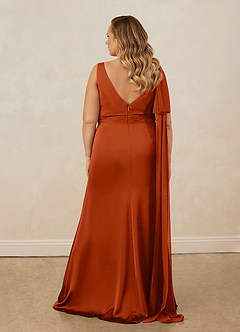 Christian Siriano Bridal for Azazie 1011 Bridesmaid Dresses Paprika Mermaid Bow Stretch Satin Dress image19