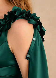 Azazie Rosita Girls Formal Flower Girl Klänningar Klä A-Line i Stretch Satin Plisserad image6