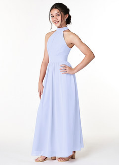 Azazie Iman Junior Lavender A-Line Pleated Chiffon Dress image3