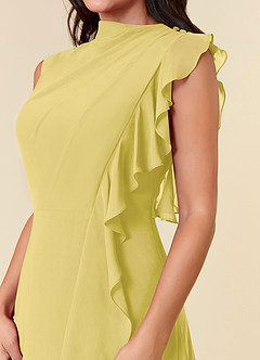 Azazie Narine 신부의 어머니 드레스 A라인 주름진 쉬폰 플로어 길이 드레스 image5