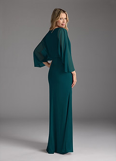 Azazie Ysabella Mother of the Bride Dresses Pine Mermaid Pleated Mesh Dress image4