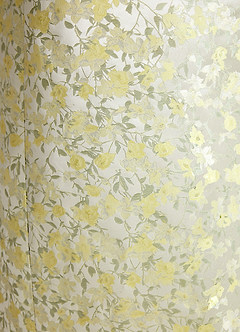 Azazie Oaklie Bridesmaid Dresses Yellow Blossom A-Line Jacquard Dress image4