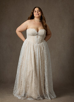 Azazie Lorena Suknie ślubne Linia A Bez ramiączek Sznurówka Pociąg zamiatający Sukienka image11