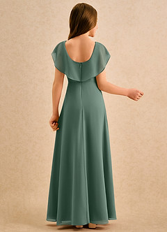 Azazie Kittie Girls Formal Flower Girl Dresses Eucalyptus A-Line Chiffon Dress image2