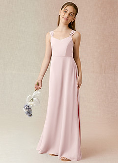 Azazie Denice Junior Blushing Pink A-Line Chiffon Dress image1