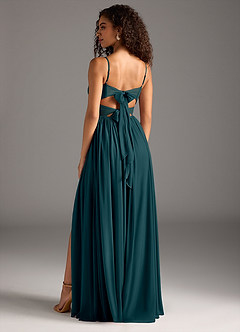 Azazie Zeya Bridesmaid Dresses Pine A-Line Pleated Mesh Dress image2