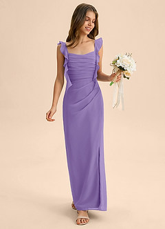 Azazie Jessamine Junior Vestido de Tahití de Gasa de Corte Sirena con Escote de Corazón image3