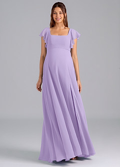 Azazie Bondi Maternity Bridesmaid Dresses A-Line Ruched Chiffon Floor-Length Dress image3
