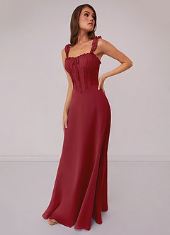 Barbie ♥ Azazie Bridesmaid Dresses Pomegranate A-Line Sweetheart Neckline Chiffon Dress image1