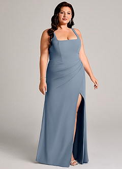 Azazie Mero Bridesmaid Dresses Twilight Sheath Pleated Chiffon Dress image13