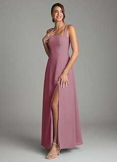 Azazie Debra Bridesmaid Dresses Vintage Mauve A-Line with Pockets Chiffon Convertible Dress image5