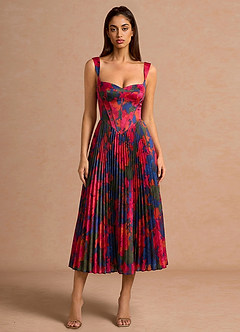 Hagar Orange Multi Midi Dress