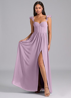Azazie Denisse Bridesmaid Dresses Wisteria A-Line Ruched Chiffon Dress image4