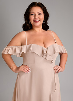 Azazie Lyra Bridesmaid Dresses English Rose A-Line Chiffon Convertible Dress image17