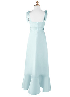Azazie Barbara Junior Sea Glass A-Line Bow Matte Satin Dress image7