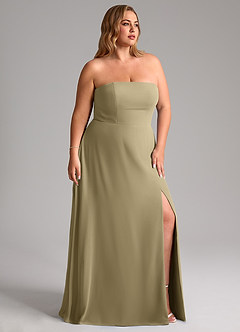 Azazie Wren Bridesmaid Dresses Moss Green A-Line Side Slit Chiffon Convertible Dress image12