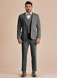front William Charcoal Comfort Blend 3-piece suit