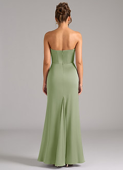 Azazie Debby Vestidos de damas de honor Vestido de Salvia Polvorienta de Satén Elástico de Corte Sirena Convertible con Sin tirantes image7