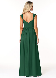 Azazie Cleobella Bridesmaid Dresses Dark Green A-Line Sweetheart Lace Chiffon Dress image2