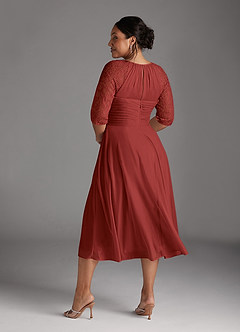Azazie Gracelyn Mother of the Bride Dresses Rust A-Line Lace Dress image9