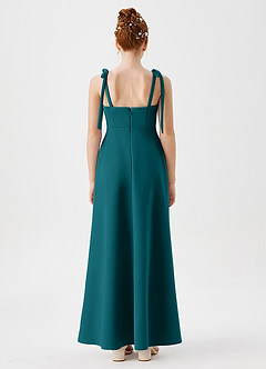 Azazie Rosey Junior Peacock A-Line Sweetheart Neckline Stretch Crepe Dress image2
